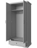 Модульная мебель АНРЭКС VALENCIA Шкаф 2DG1S. Цвет СЕРЫЙ (3 уп.)