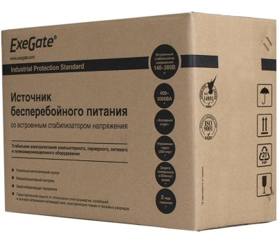 EXEGATE EP285601RUS ИБП SpecialPro UNB-650.LED.AVR.EURO <650VA/360W, LED, AVR, 2 евророзетки, Black>