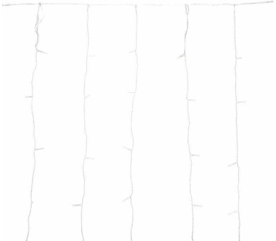 Гирлянда NEON-NIGHT (235-555) ДОЖДЬ (занавес) 2х3м, прозрачный ПВХ, IP44, мерцающий Flashing, 300LED Белые, 15 нитей, 20LED/нить