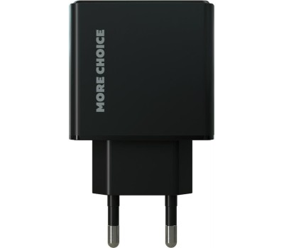 СЗУ MORE CHOICE (4620202551245) NC61a Black - 1USB+1USB-C 3.0A PD 20W+QC3.0 быстрая зарядка для Type-C