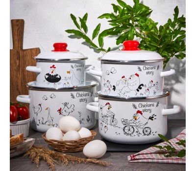 Кастрюля FOOD ATELIER 1RD221М Chickens’stories эмал цил 5,5л