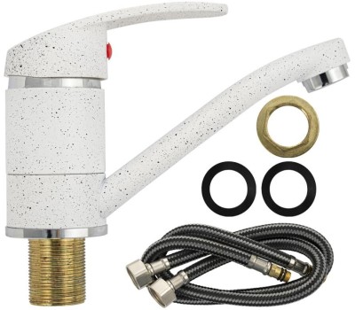 Смесители САНАКС 13073 Смеситель для кухни и раковины, шаровый, поворотный корпус, излив 15 см, цвет БЕЛЫЙ КАМЕНЬ