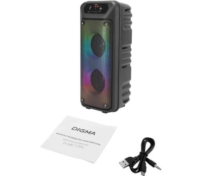Минисистема DIGMA Минисистема D-MC1705 черный 40Вт FM USB BT micro SD