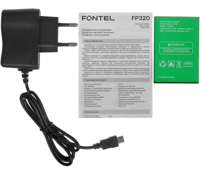 Телефон мобильный FONTEL FP320 черно-зеленый