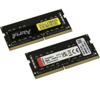 Оперативная память KINGSTON Оперативная память Fury Impact KF432S20IBK2/16 DDR4 - 2x 8ГБ 3200МГц, для ноутбуков (SO-DIMM), Ret