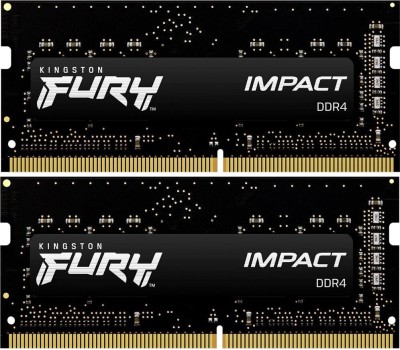 Оперативная память KINGSTON Оперативная память Fury Impact KF432S20IBK2/16 DDR4 - 2x 8ГБ 3200МГц, для ноутбуков (SO-DIMM), Ret