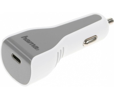 HAMA Автомобильное зарядное устройство H-183317, USB-C, 8-pin Lightning, 30Вт, 3A, белый [00183317]