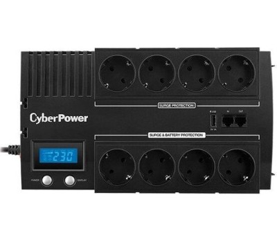 ИБП CYBERPOWER ИБП BR1200ELCD {Line-Interactive, 1200VA/720W USB/RJ11/45/USB charger A/С (4+4 EURO), 12В/5.8 Ач х 2}