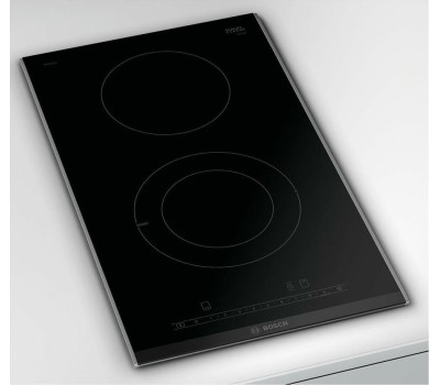 Варочная панель электрическая BOSCH Электрическая варочная поверхность PKF375FP2E, конфорок: 2 шт., стеклокерамика, независимая, черный