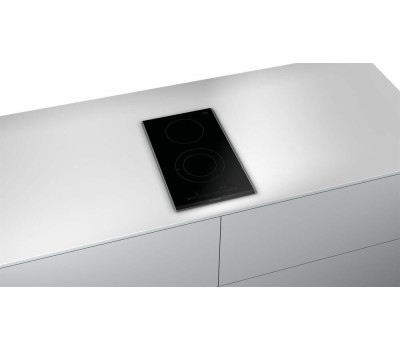 Варочная панель электрическая BOSCH Электрическая варочная поверхность PKF375FP2E, конфорок: 2 шт., стеклокерамика, независимая, черный