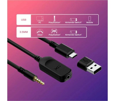 HYPERX Гарнитура игровая Cloud III, для компьютера и игровых консолей, мониторные, проводные, черный / красный [727a9aa]