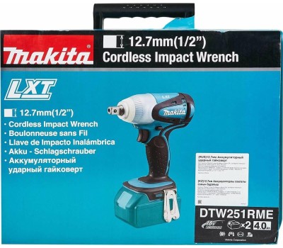 Гайковерт MAKITA Ударный гайковерт DTW251RME, 4Ач, с двумя аккумуляторами