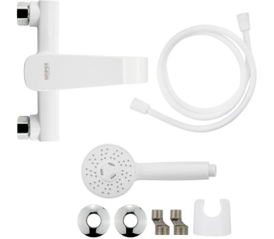 BRIMIX - Смеситель для ванны, c коротким изливом, шаровый, из высокопрочного АБС пластика, ПРЕМИУМ, цвет БЕЛЫЙ. 5575