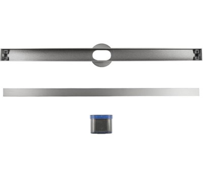 САНАКС - Трап 600х32 мм, нержавеющая сталь, линейный, вертикальный, щелевой, с сухим затвором, цвет ХРОМ. 40053