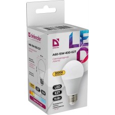 Лампочка DEFENDER (95025) A60-15W-830-E27 груша, теплый белый, 1 шт