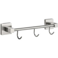 Аксессуары для ванной комнаты GFMARK 87204 Вешалка с тремя крючками прямая, из нержавеющей стали, с квадратным основанием, цвет САТИН