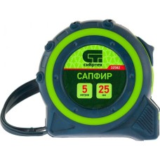 Рулетка СИБРТЕХ Рулетка Сапфир,двухкомпонентный корпус,5 м х 25 мм 32582