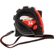 Рулетка MATRIX Рулетка Status Magnet 3 fixations,3 м х 16 мм,обрезиненный корпус,зацеп с магнитом 31004