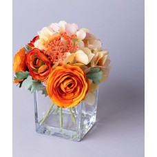 Искусственные цветы LEFARD БУКЕТ ИСКУССТВЕННЫХ ЦВЕТОВ В КВАДРАТНОЙ ВАЗЕ ВЫСОТА= 16СМ (МАЛ=8ШТ./КОР=24ШТ.) 287-549