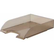 BRAUBERG Лоток горизонтальный Office style, для бумаг, 320x245x65, полистирол, серый тонированный [237289]