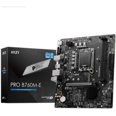 Материнская плата MSI Материнская плата PRO B760M-E B760, LGA1700, 2*DDR5, 1*PCIEx16, 1*PCIEx1, 1*M.2, 4*USB3.2Gen1, 8*USB2.0, 4*SATA3.0, 1G, VGA, HDMI, M-ATX, RTL