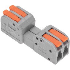 REXANT Клемма СМК 222-422R проходная разъемная 2 полюса серая 0,2-2,5/4мм² (блистер 5 шт/уп)