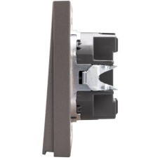 KRANZ Выключатель STRONG 1 кл перекрестный (переключатель) с подсветкой 10А с/у графит