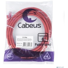 Cabeus PC-UTP-RJ45-Cat.6-3m-RD-LSZH Патч-корд U/UTP, категория 6, 2xRJ45/8p8c, неэкранированный, красный, LSZH, 3м