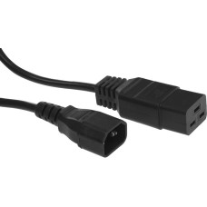 LANMASTER Шнур питания LAN-PP19/14-0.5-BK C19-С14 проводник.:3x0.75мм2 0.5м 220В 10А черный