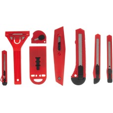 MATRIX Набор ножей, выдвижные лезвия, 9 мм-3 шт, 18 мм-2 шт, скребки 40 и 52 мм 78991