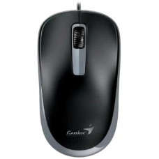 GENIUS Мышь Проводная DX-125S Black+Grey,1200dpi, USB, бесшумная, 1,5 метра