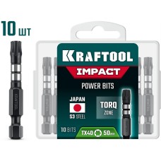 KRAFTOOL Impact TX 40, 50 мм, 10 шт, ударные биты (26195-40-50-S10)