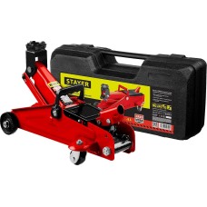 STAYER R-22 RED FORCE, в кейсе, 2 т, 125 - 320 мм, подкатной домкрат для легковых а/м, Professional (43152-2-K)
