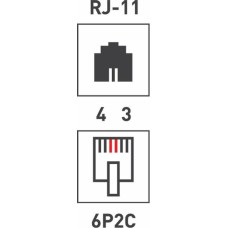 Розетка PROCONNECT (03-0001-4) Розетка телефонная внешняя, 1 порт RJ-11(6P-2C), категория 3 (50 шт. /уп. )