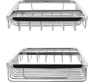 Аксессуары для ванной комнаты и туалета САНАКС 1221 Мыльница решетка большая двухсекционная нержавейка хромированная (2)