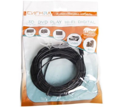 Кабель СИГНАЛ (2344) шнур 3,5Дж-3,5Дж 5,0 м
