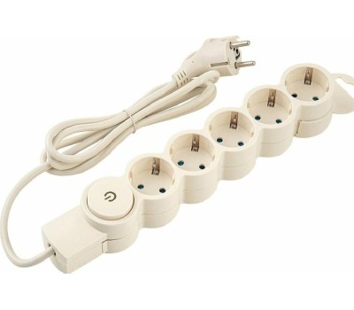 Сетевой фильтр DUWI 32572 7 С/Ф 5 гнезд- 3,0м - слоновая кость