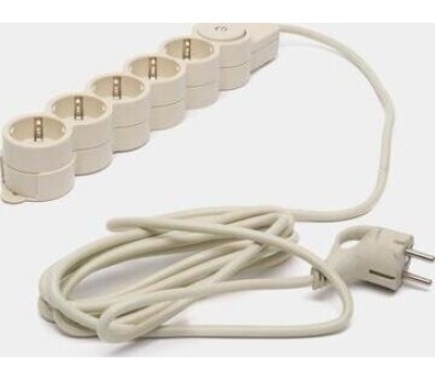 Сетевой фильтр DUWI 32572 7 С/Ф 5 гнезд- 3,0м - слоновая кость