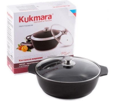 Жаровня КУКМОР ж34а а/пр литая 3,0л стекл/кр