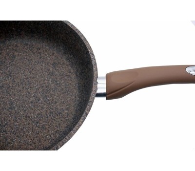 Сковорода МЕЧТА С28902 Premium (mokko) 28см с несъемн. ручкой и стекл. Крышкой