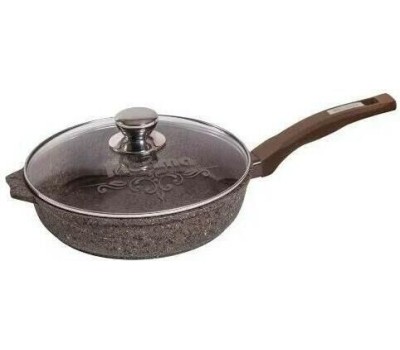 Сковорода МЕЧТА С28902 Premium (mokko) 28см с несъемн. ручкой и стекл. Крышкой