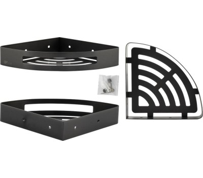 полочка GFMARK 78360 Полочка 22 см одинарная угловая овальная, литая, ГРАФИТ, из нержавеющей стали марки SUS 304