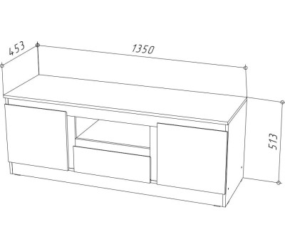 Тумба для ТВ аппаратуры НК-МЕБЕЛЬ STERN ТВ-135 Дуб Вотан 72676482 (1 кор.)