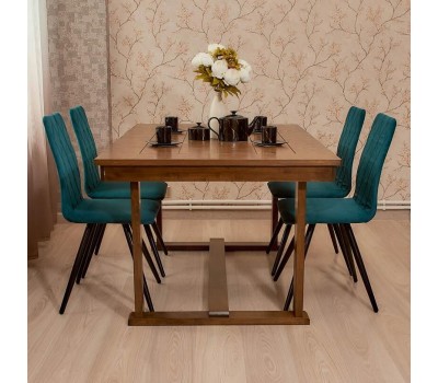 Стул обеденный POLINI Home Rio SM, темно-бирюзовый - черный (2 кор.)