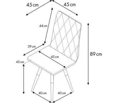 Стул обеденный POLINI Home Rio SM, темно-бирюзовый - черный (2 кор.)