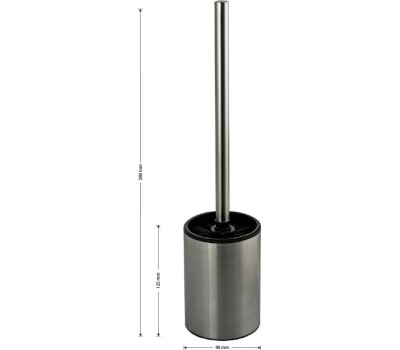 Аксессуары для ванной комнаты и туалета САНАКС 30700 Ерш для унитаза, напольный, круглый, без крышки, из нержавеющей стали, цвет САТИН