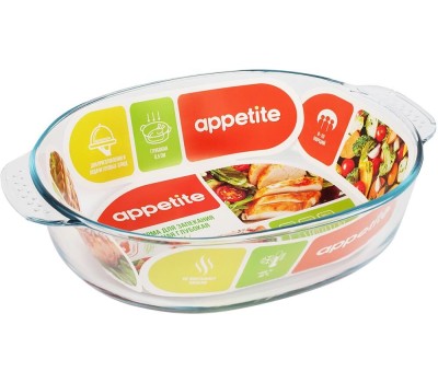 Форма APPETITE PLH18 стекл овал 31х22х8,5см/2,8л глубокая с руч