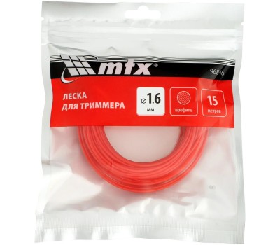 Леска для триммера MTX Леска для триммера круглая 1,6 мм х 15 м //