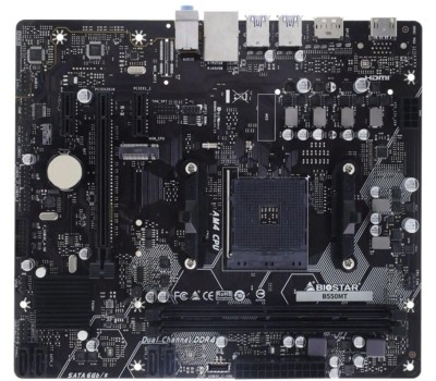 BIOSTAR Материнская плата B550MT Soc-AM4 AMD B550 2xDDR4 mATX AC`97 8ch(7.1) GbLAN RAID+HDMI+DP