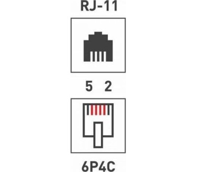 REXANT Разъем телефонный UTP, RJ-14 (6P4C), CAT 3